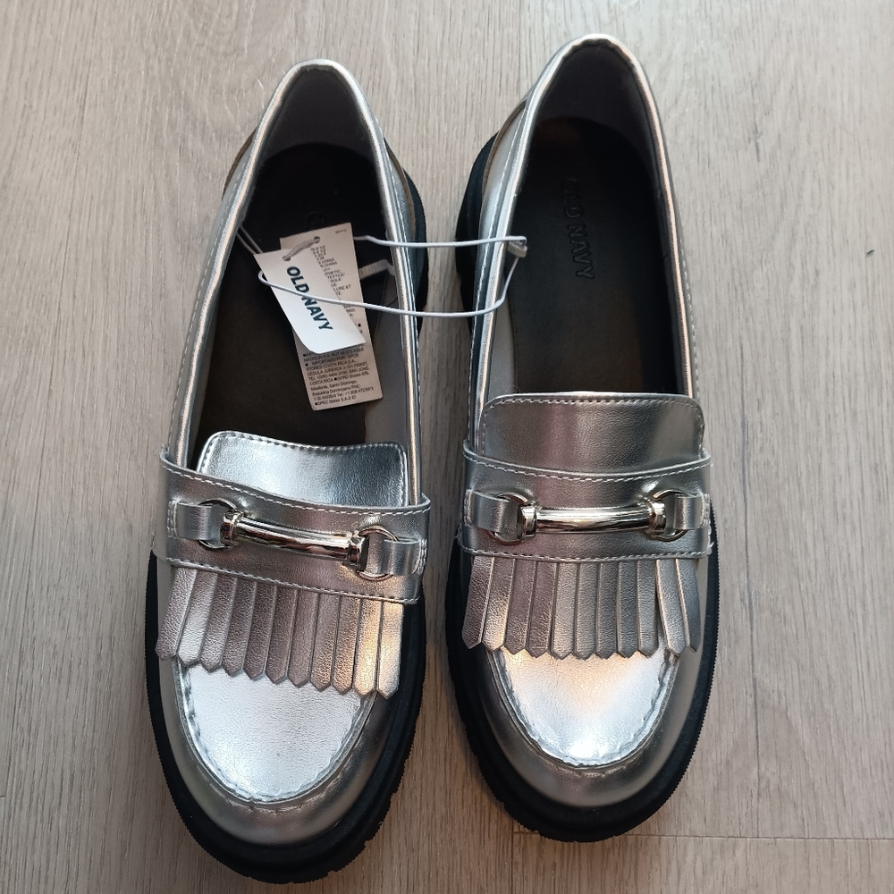 Old Navy Silver Loafers